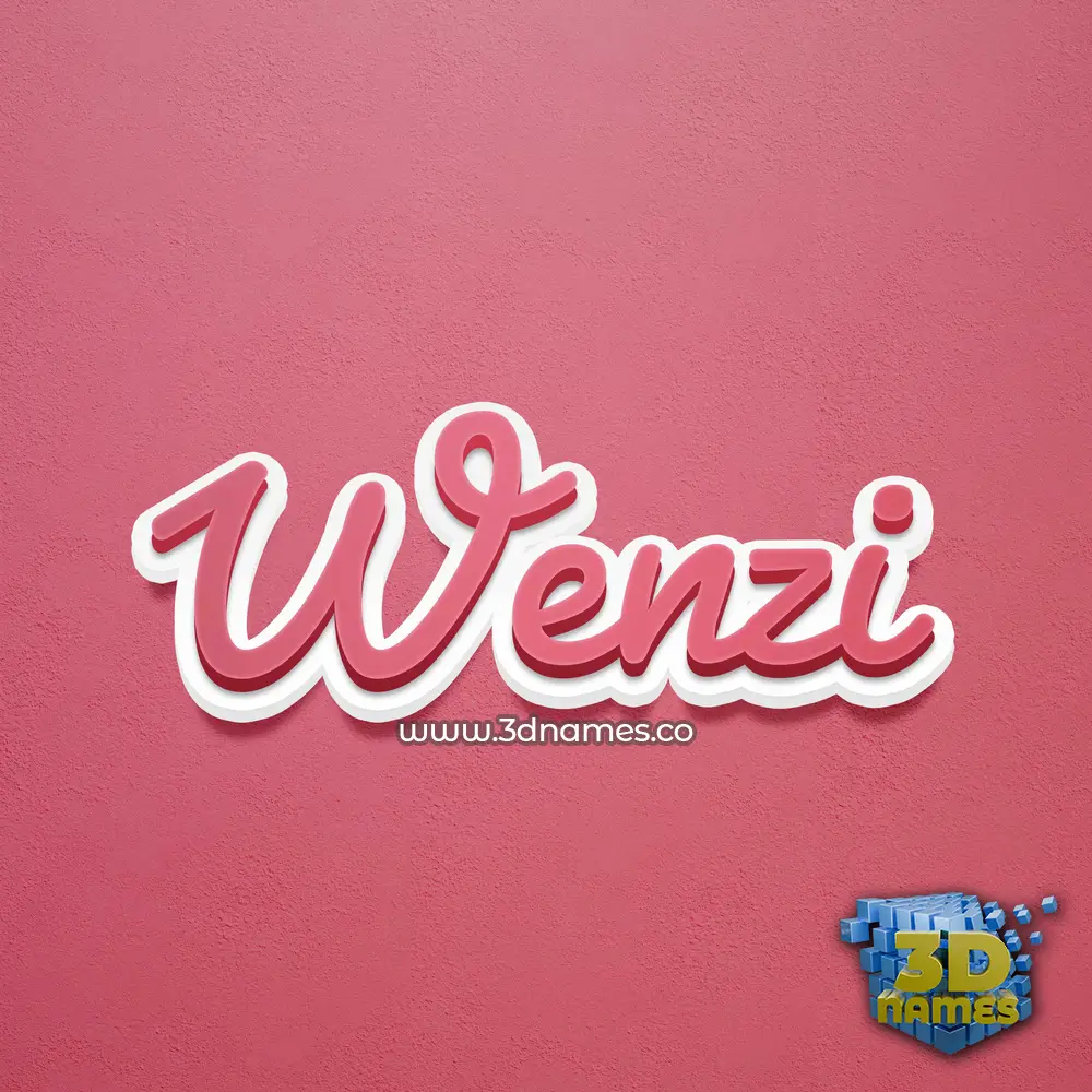 wenzi in Red Scribble style - 3D name wallpaper