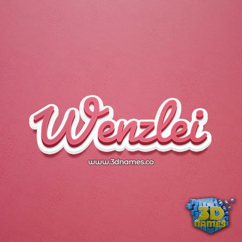 wenzlei in Red Scribble style - 3D name wallpaper