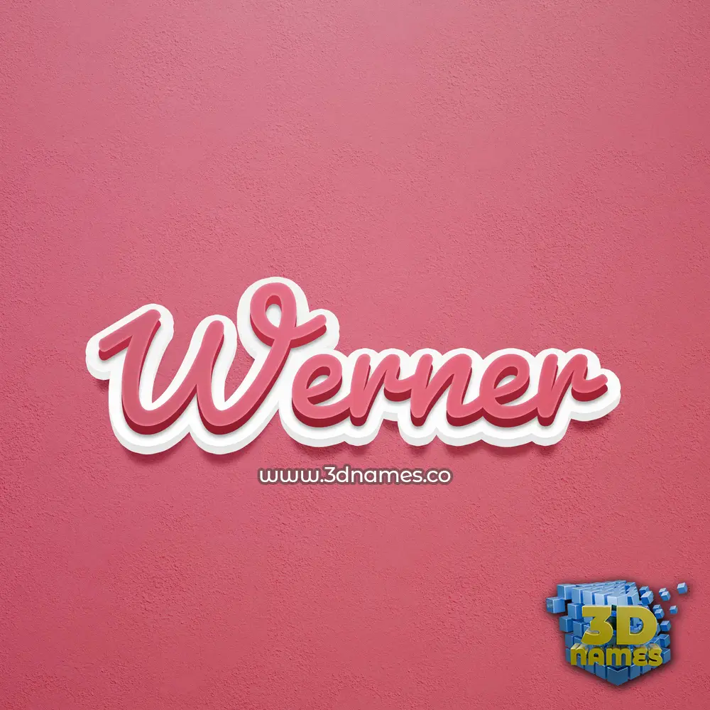 werner in Red Scribble style - 3D name wallpaper