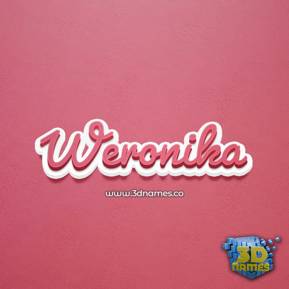 weronika in Red Scribble style - 3D name wallpaper