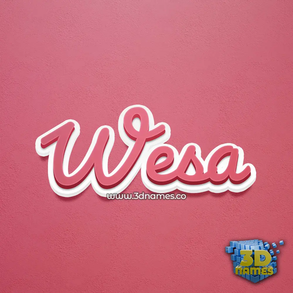 wesa in Red Scribble style - 3D name wallpaper