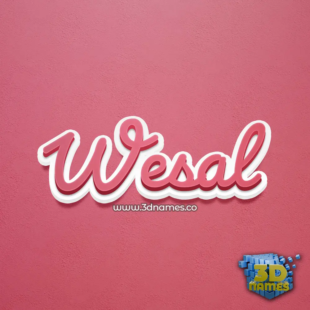 wesal in Red Scribble style - 3D name wallpaper