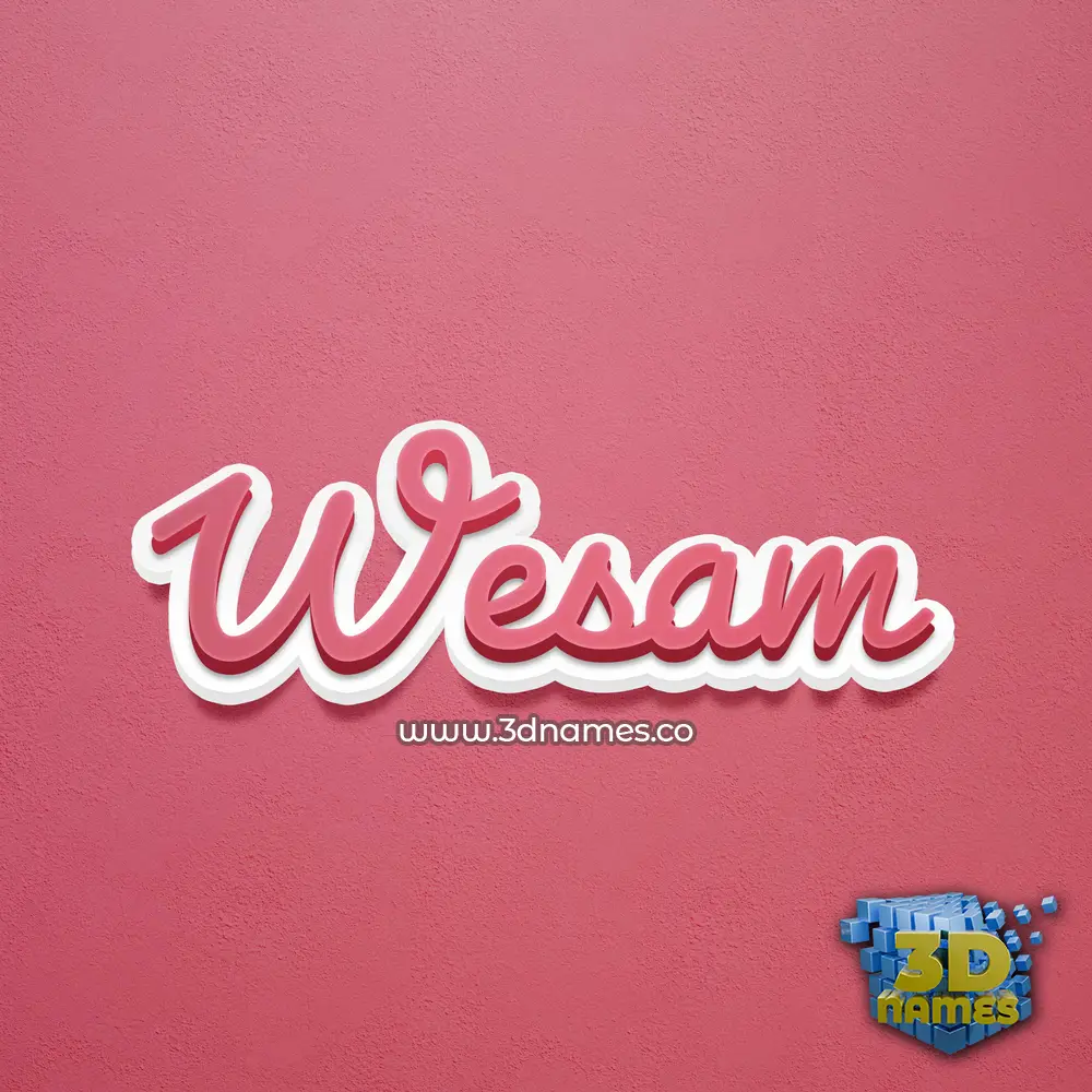 wesam in Red Scribble style - 3D name wallpaper