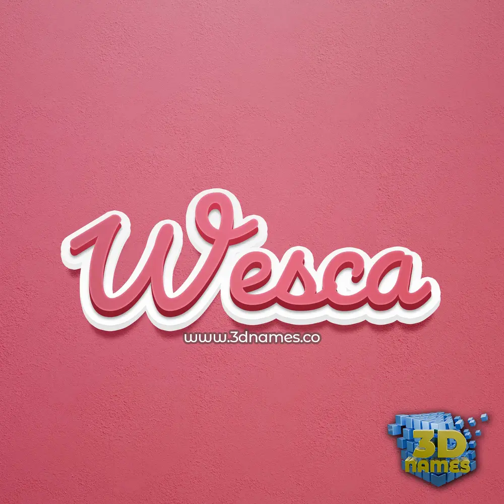 wesca in Red Scribble style - 3D name wallpaper