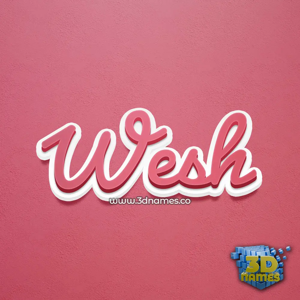 wesh in Red Scribble style - 3D name wallpaper