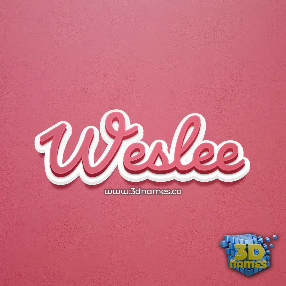 weslee in Red Scribble style - 3D name wallpaper