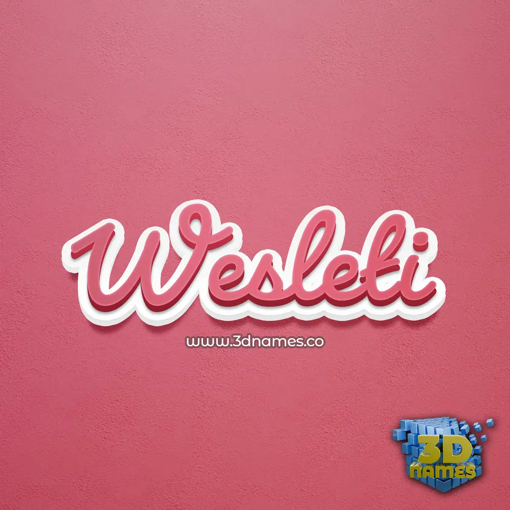 wesleti in Red Scribble style - 3D name wallpaper