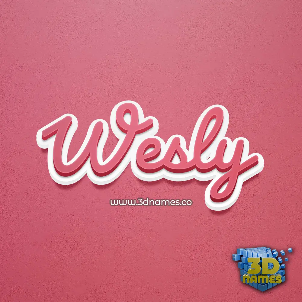 wesly in Red Scribble style - 3D name wallpaper