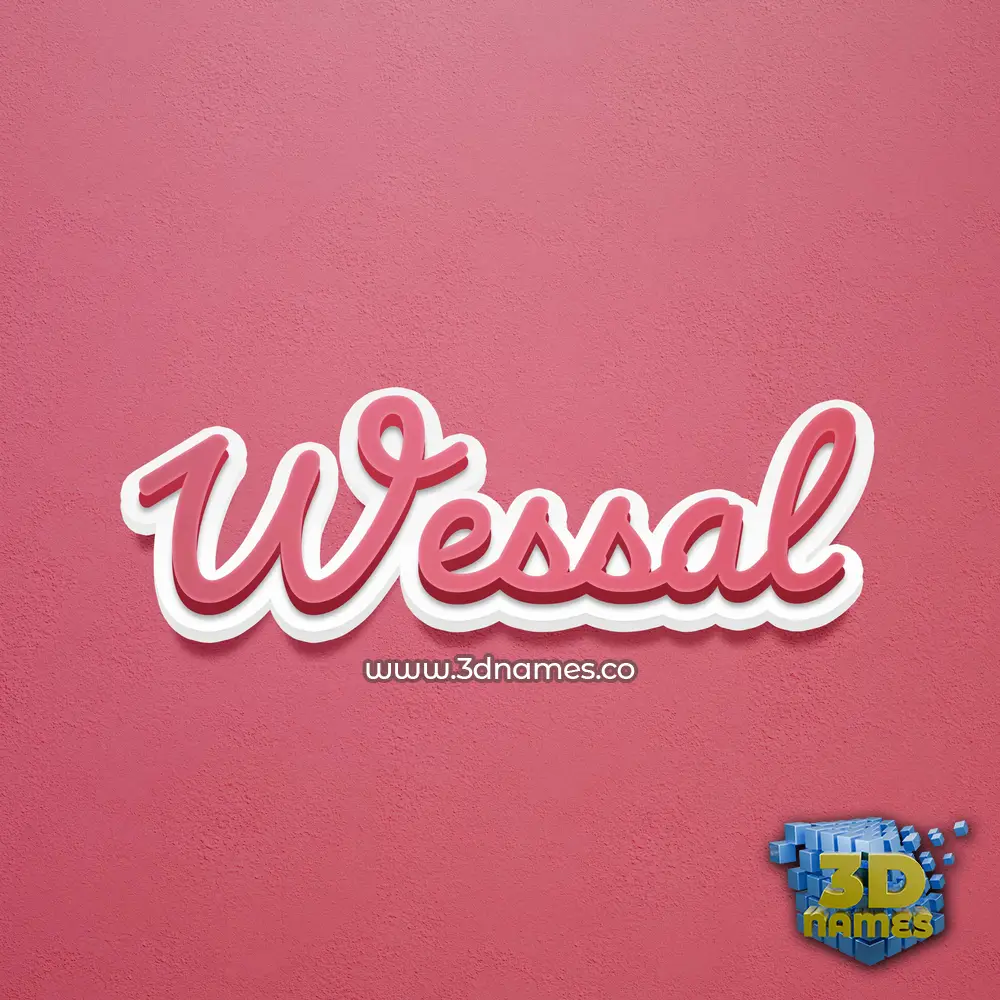 wessal in Red Scribble style - 3D name wallpaper