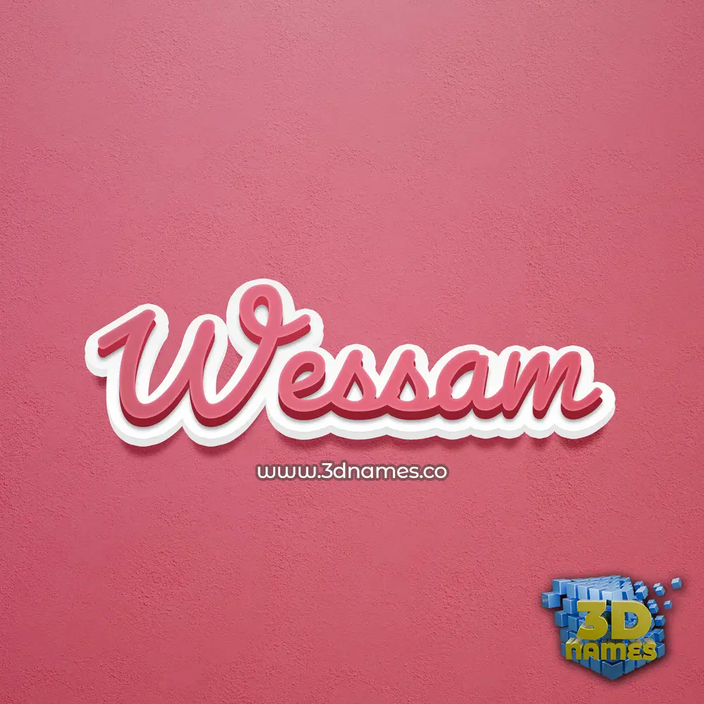 wessam in Red Scribble style - 3D name wallpaper