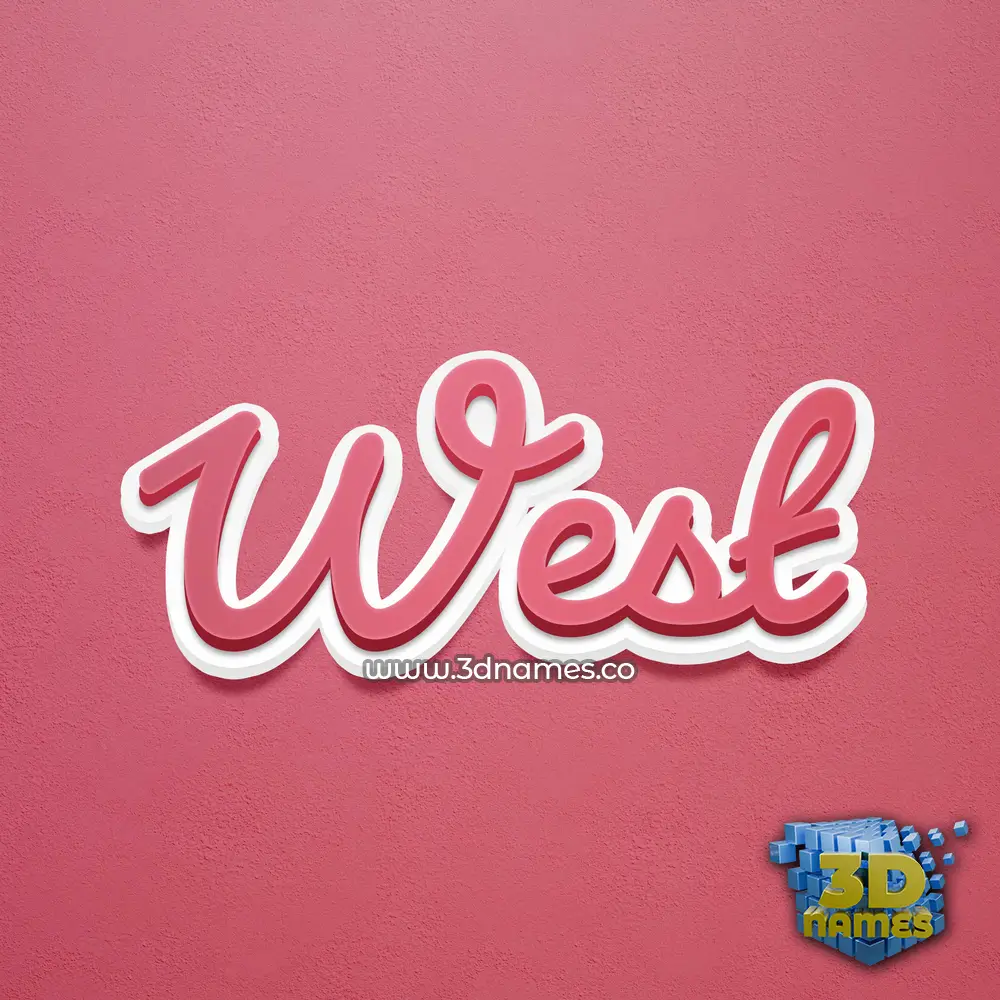 west in Red Scribble style - 3D name wallpaper