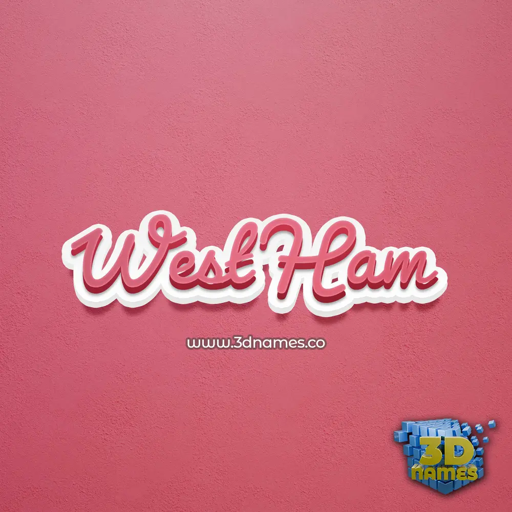 west ham in Red Scribble style - 3D name wallpaper