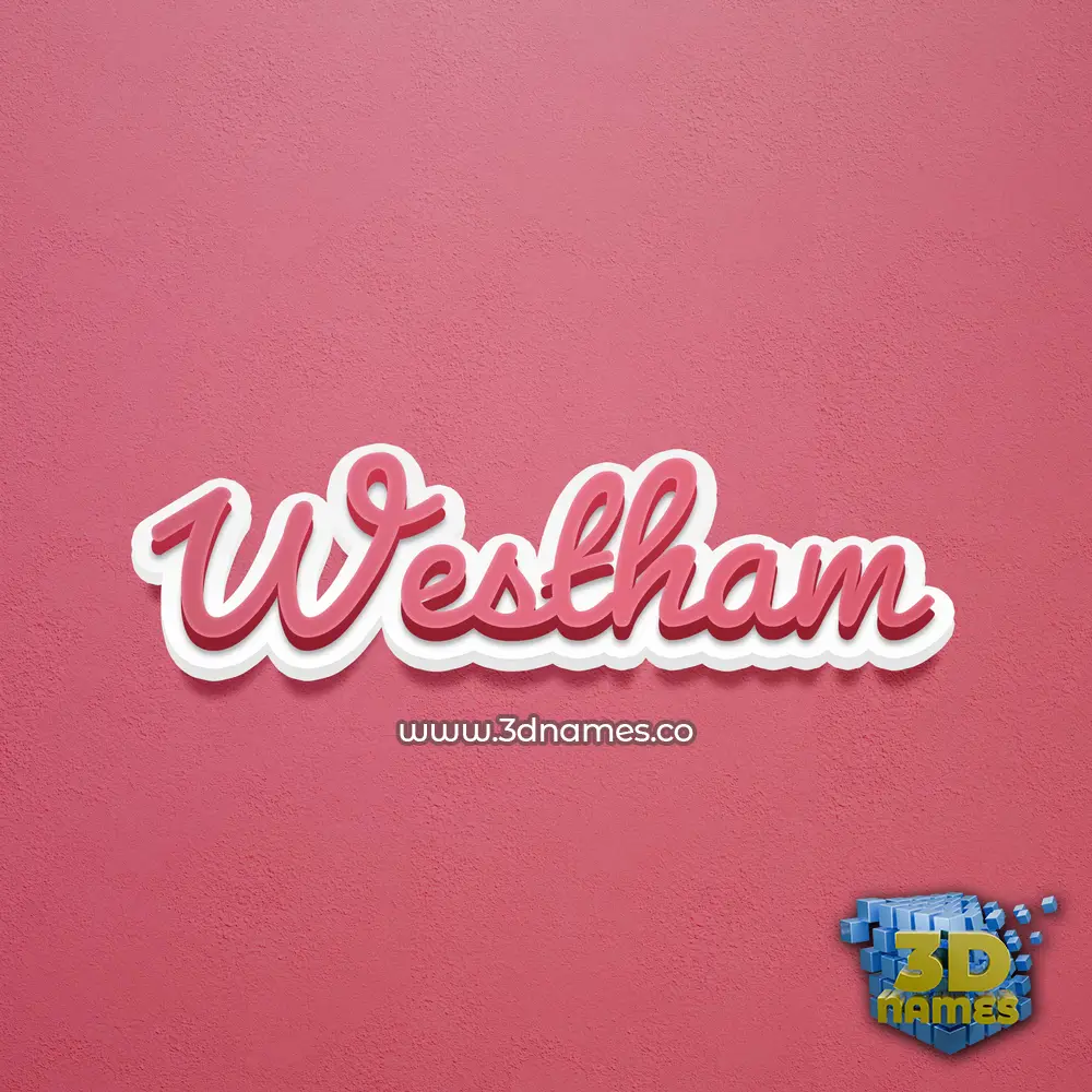 westham in Red Scribble style - 3D name wallpaper