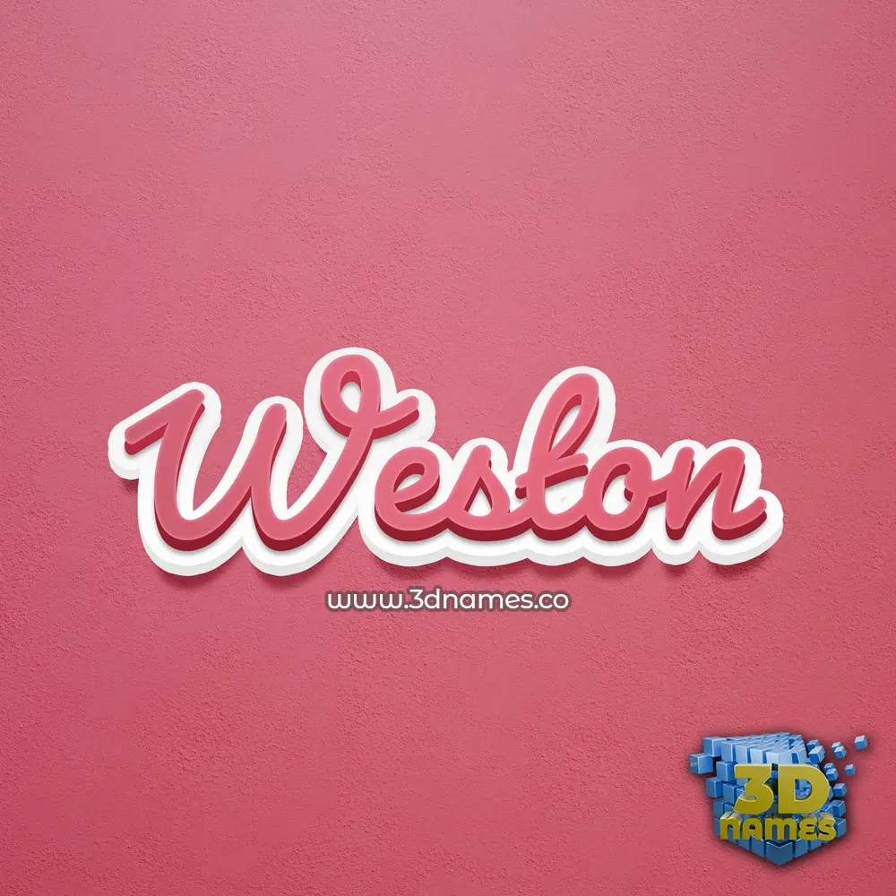 weston in Red Scribble style - 3D name wallpaper