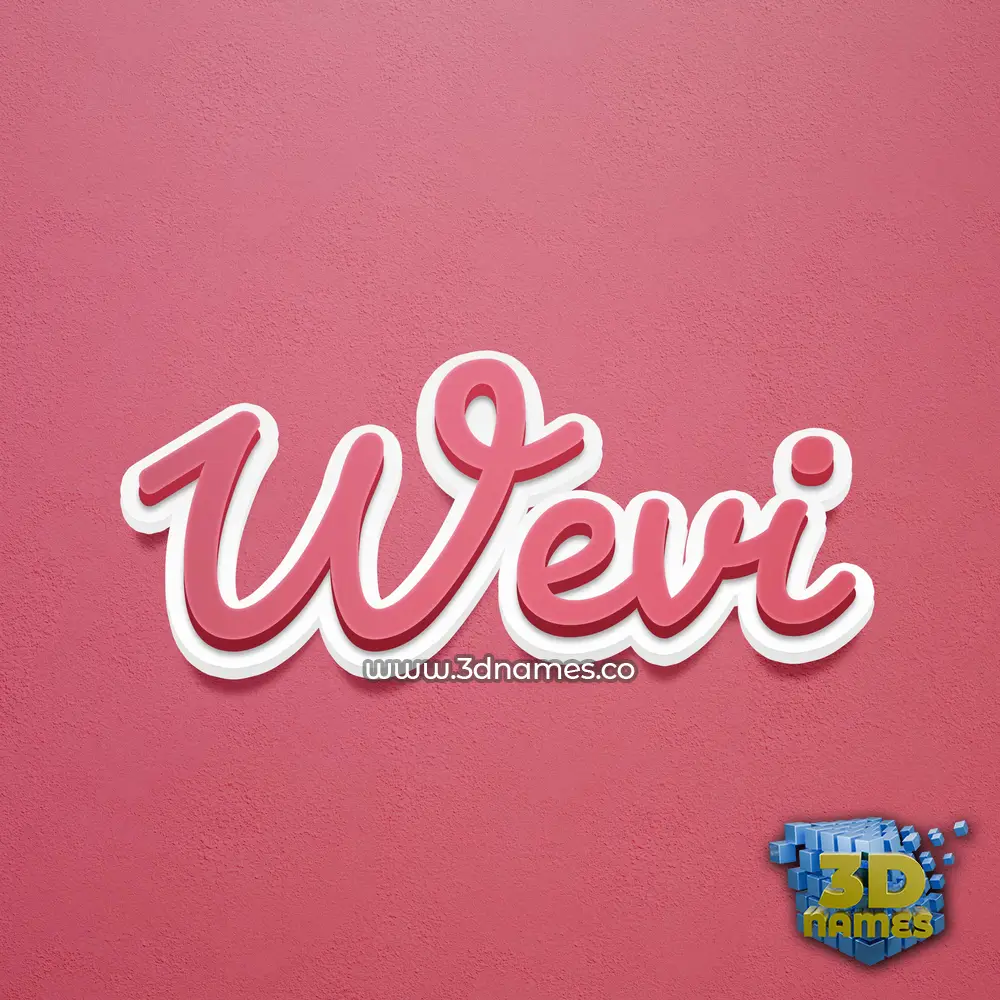 wevi in Red Scribble style - 3D name wallpaper