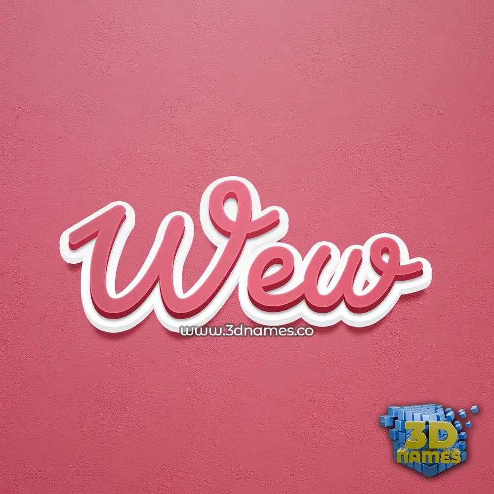 wew in Red Scribble style - 3D name wallpaper