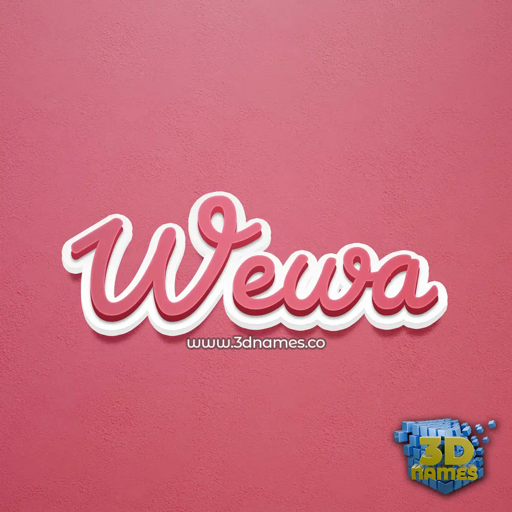 wewa in Red Scribble style - 3D name wallpaper