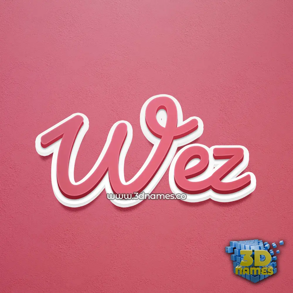 wez in Red Scribble style - 3D name wallpaper