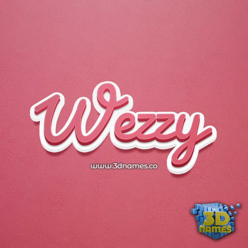wezzy in Red Scribble style - 3D name wallpaper