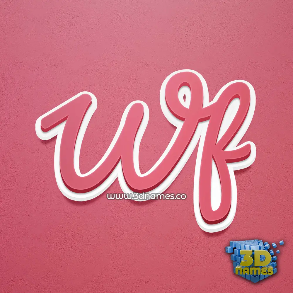 wf in Red Scribble style - 3D name wallpaper