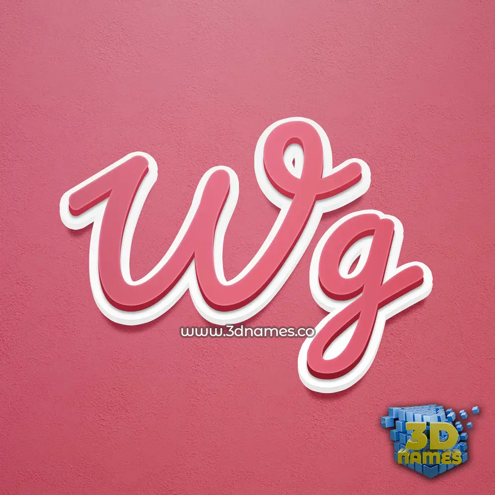 wg in Red Scribble style - 3D name wallpaper