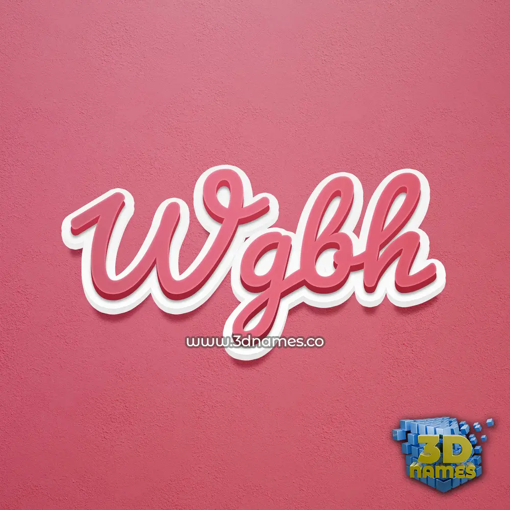wgbh in Red Scribble style - 3D name wallpaper