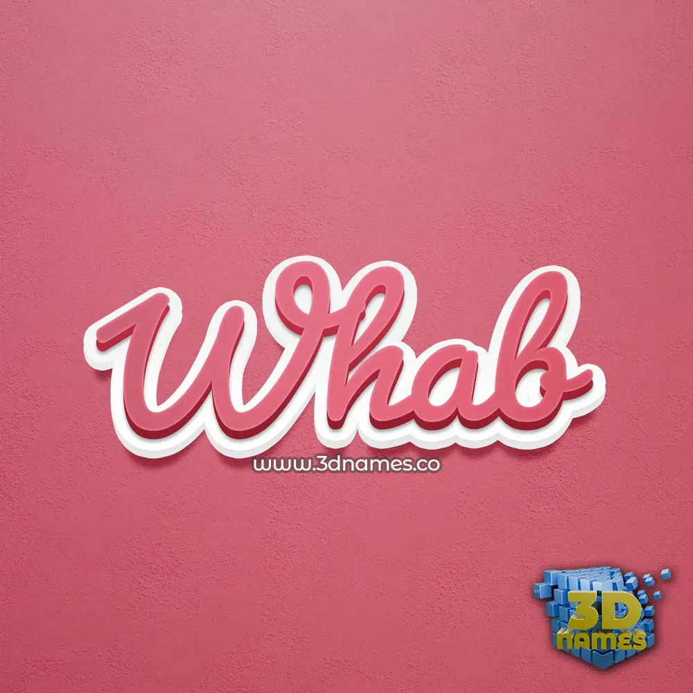 whab in Red Scribble style - 3D name wallpaper