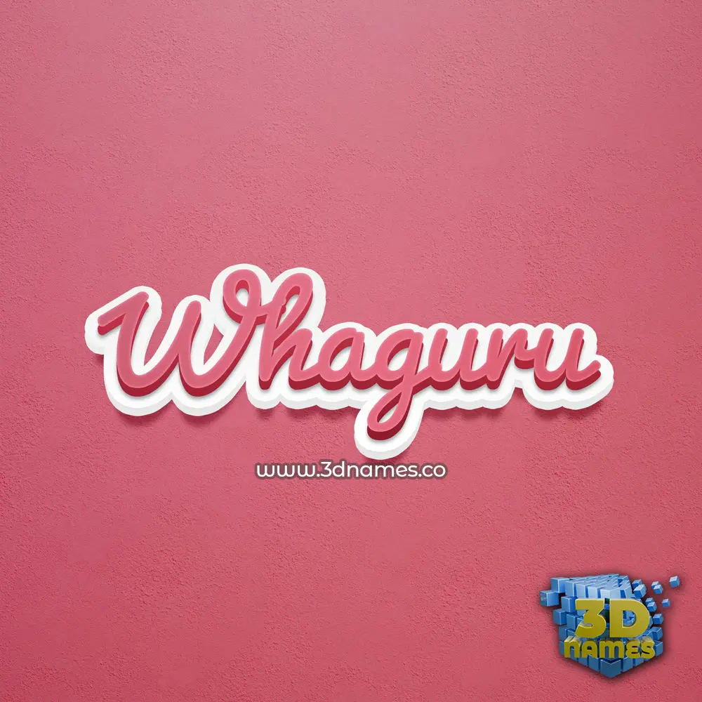 whaguru in Red Scribble style - 3D name wallpaper