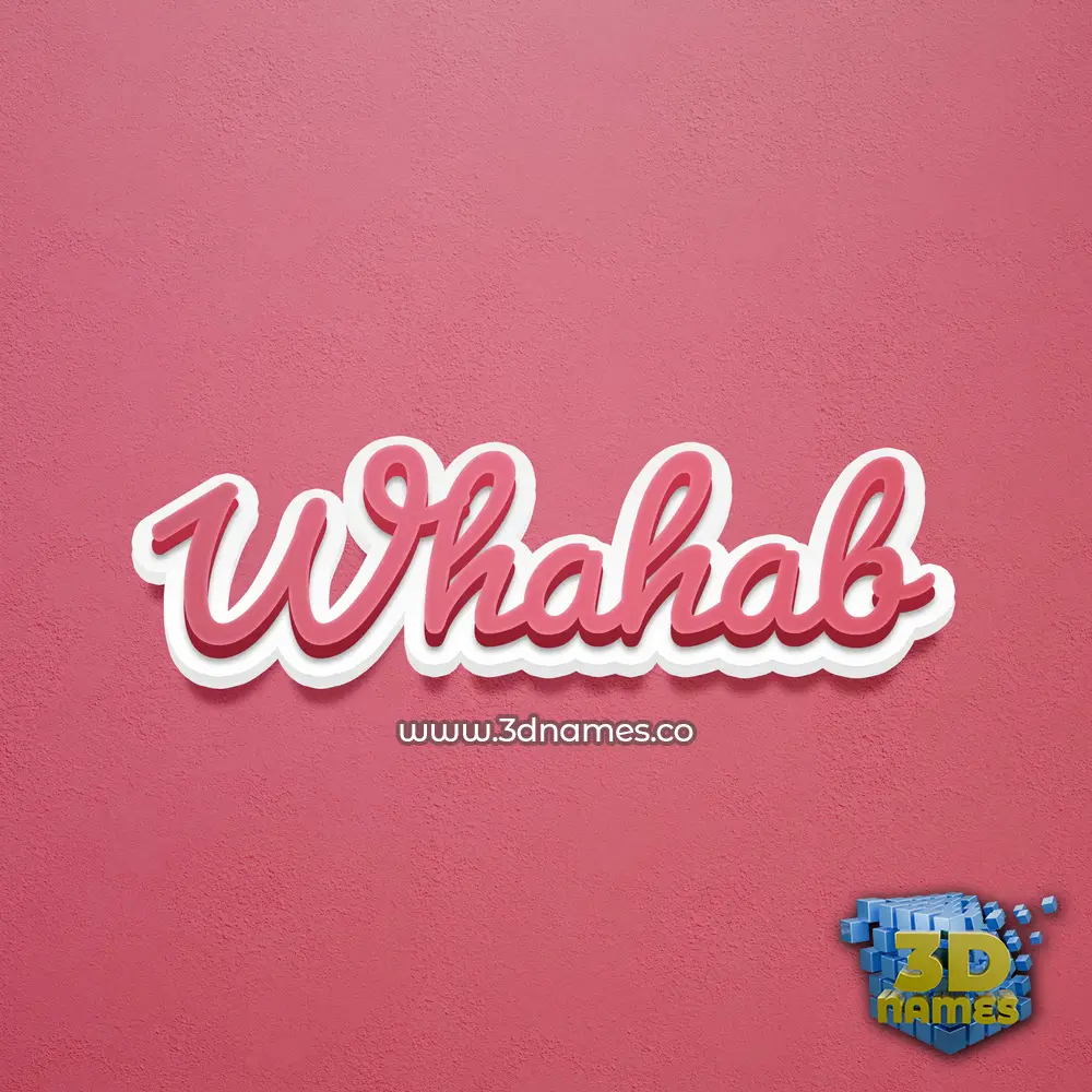 whahab in Red Scribble style - 3D name wallpaper