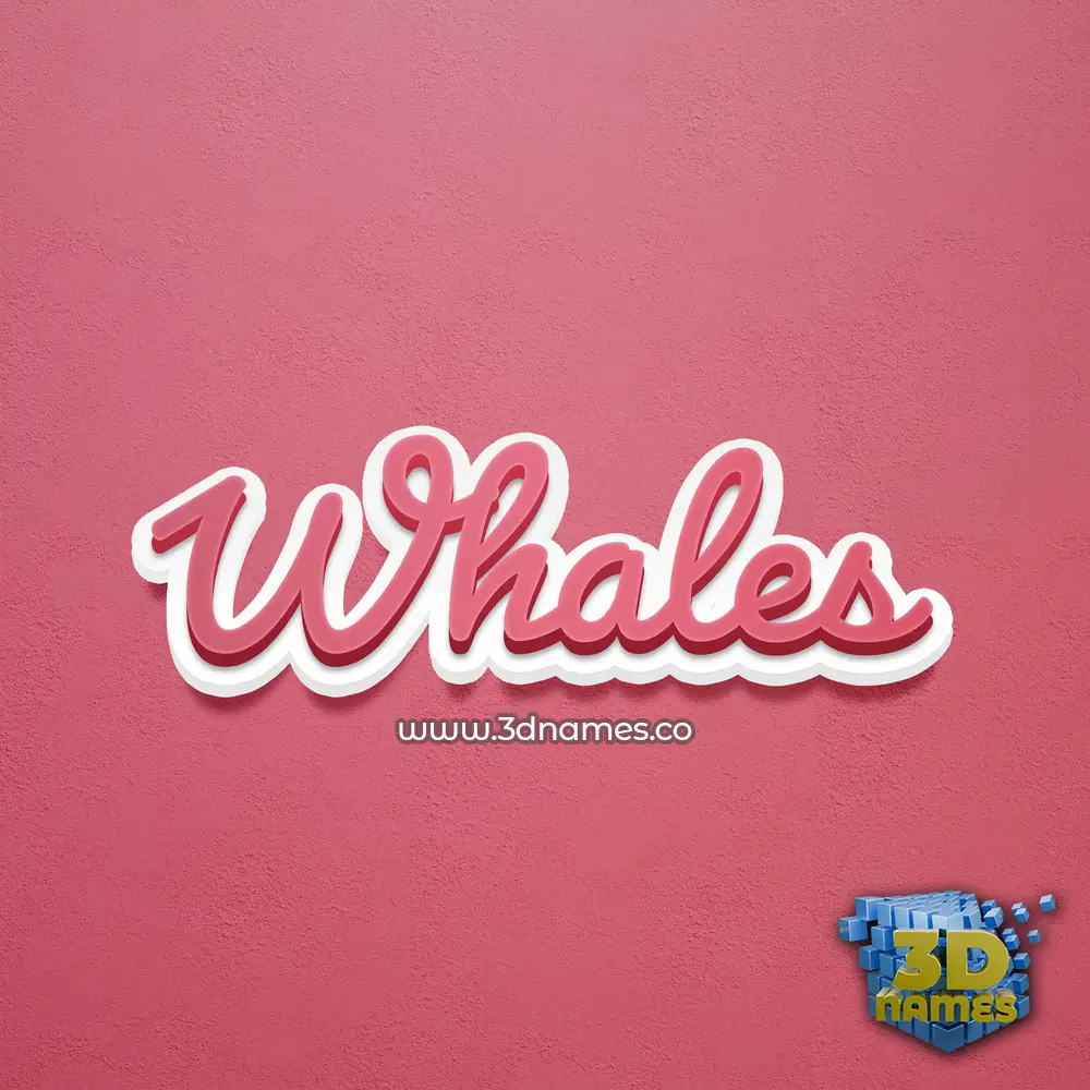 whales in Red Scribble style - 3D name wallpaper