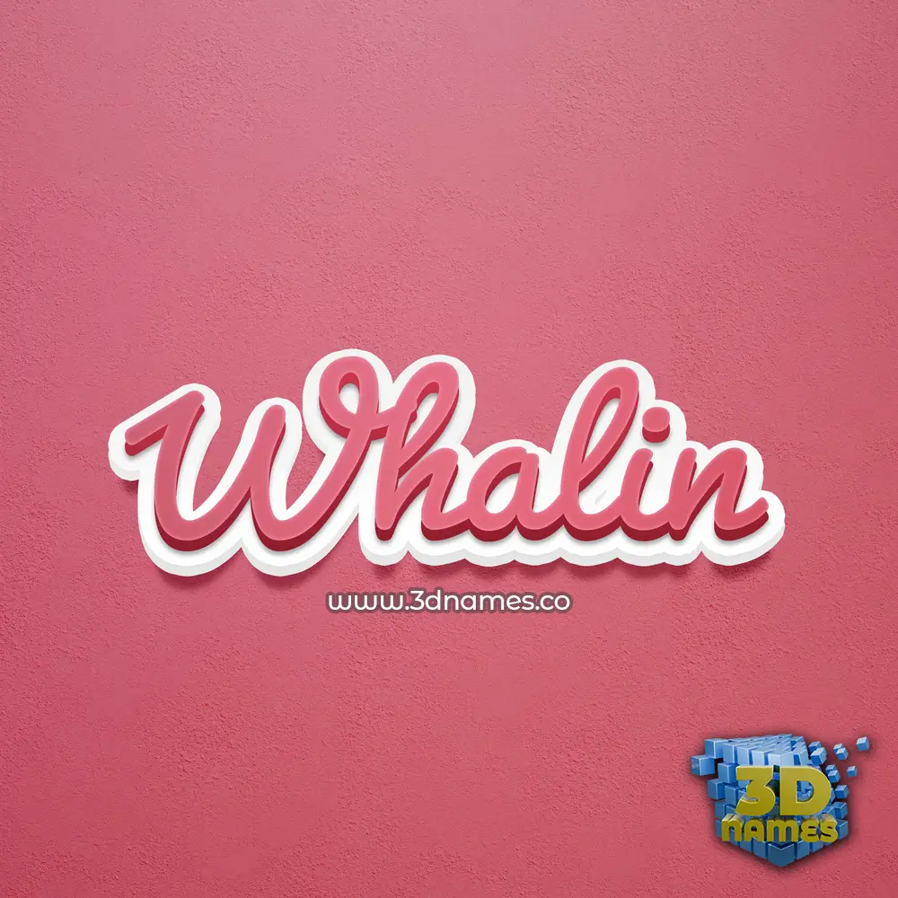 whalin in Red Scribble style - 3D name wallpaper