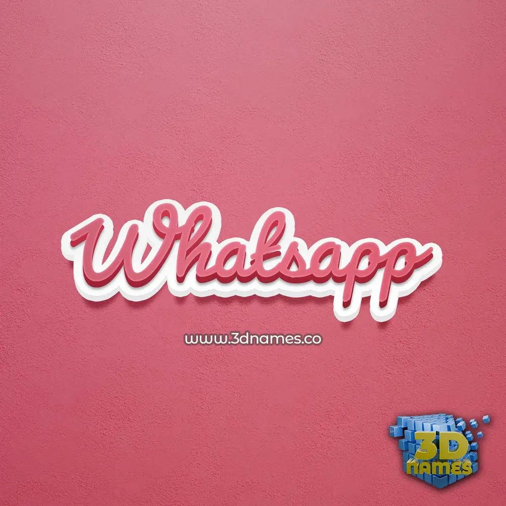 whatsapp in Red Scribble style - 3D name wallpaper