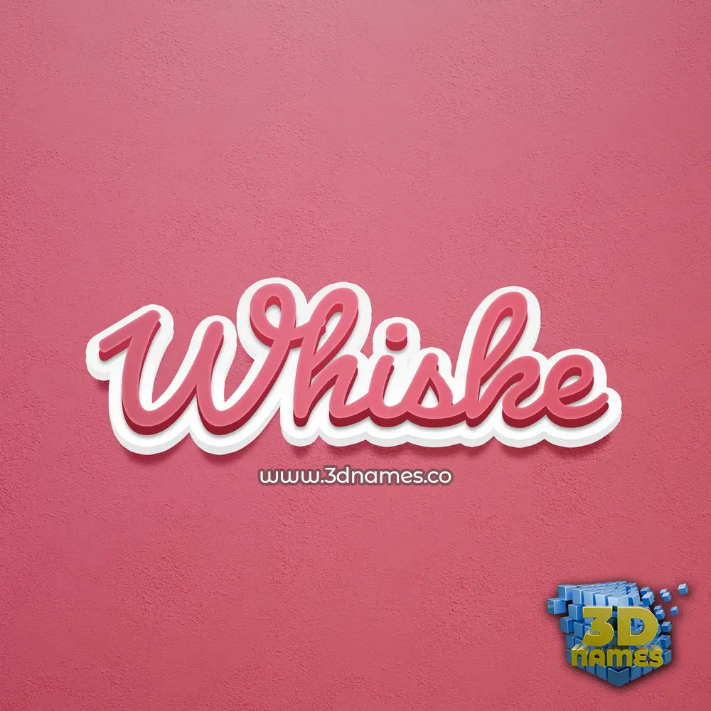 whiske in Red Scribble style - 3D name wallpaper