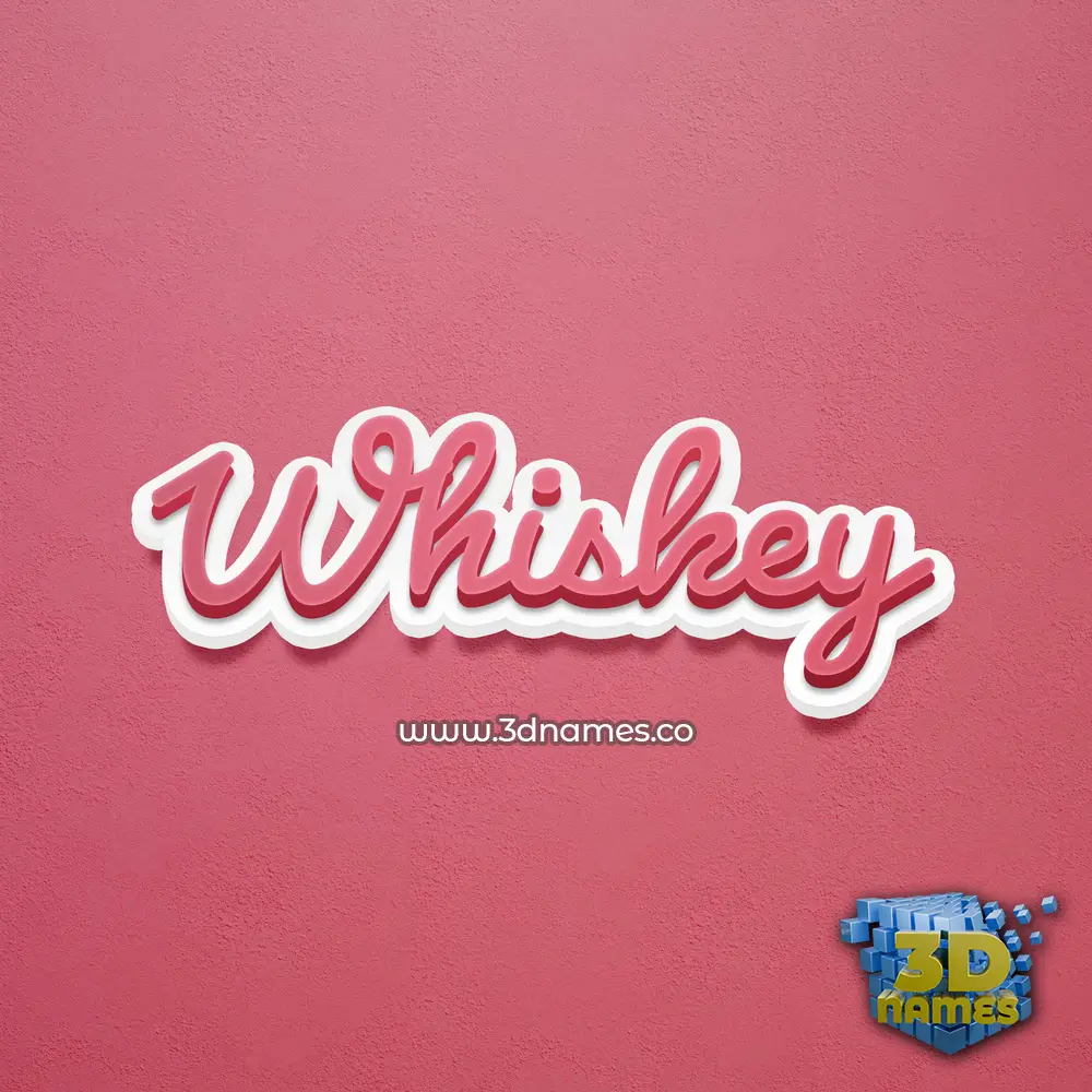 whiskey in Red Scribble style - 3D name wallpaper