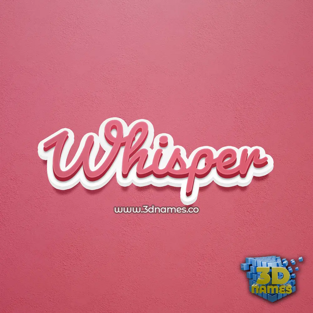 whisper in Red Scribble style - 3D name wallpaper