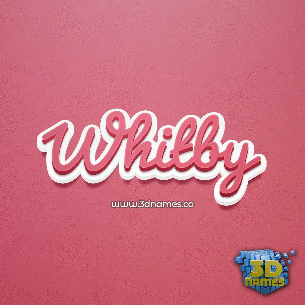 whitby in Red Scribble style - 3D name wallpaper