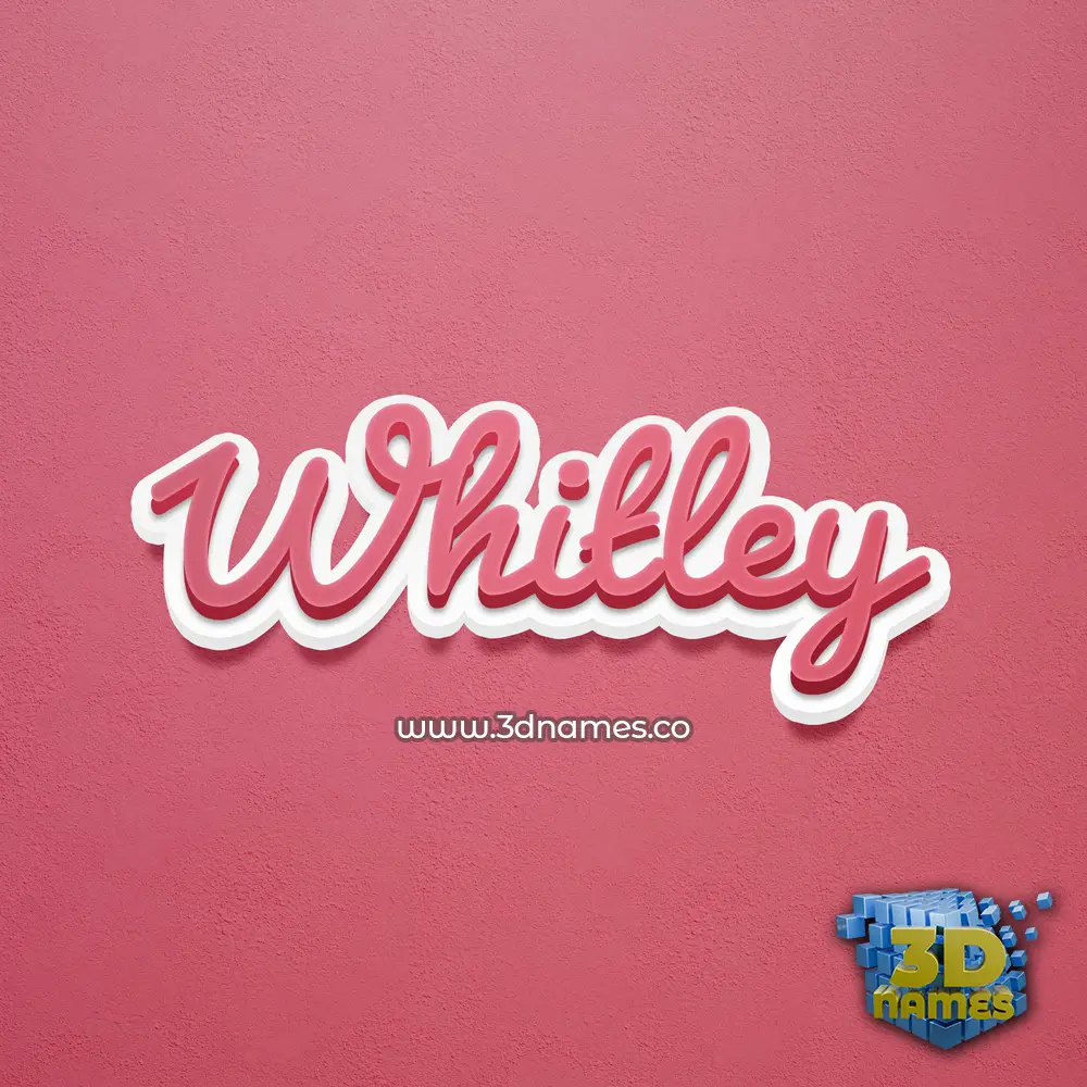 whitley in Red Scribble style - 3D name wallpaper