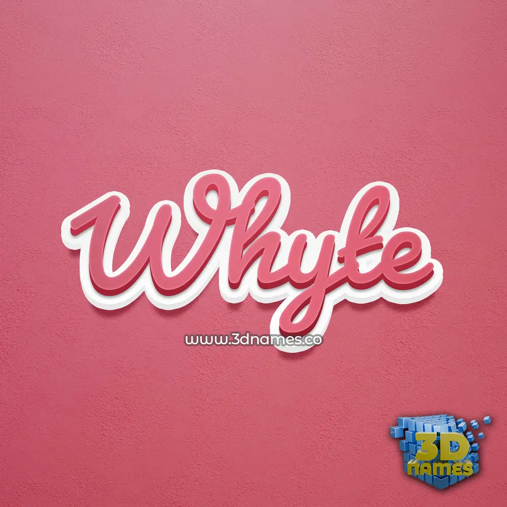 whyte in Red Scribble style - 3D name wallpaper