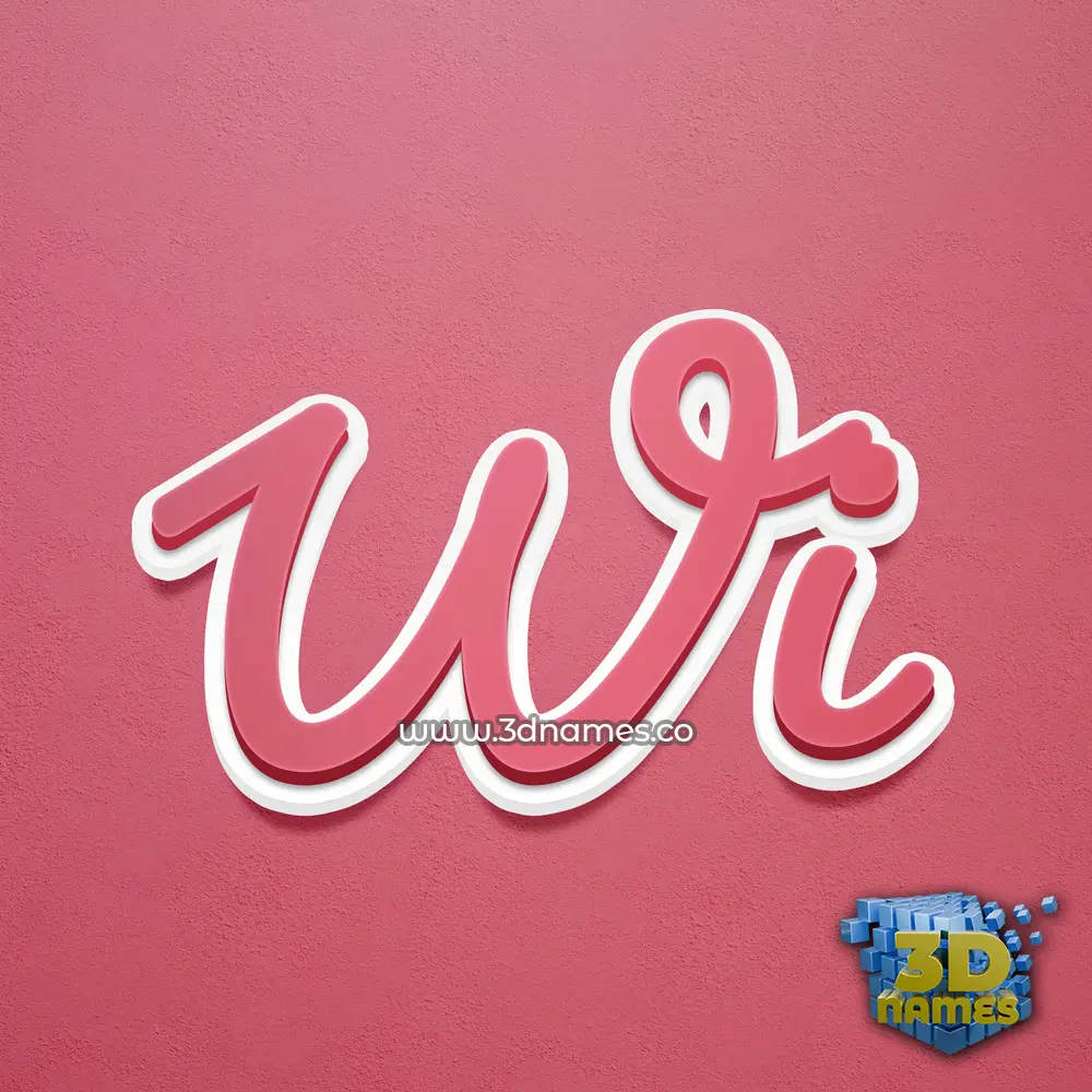 wi in Red Scribble style - 3D name wallpaper