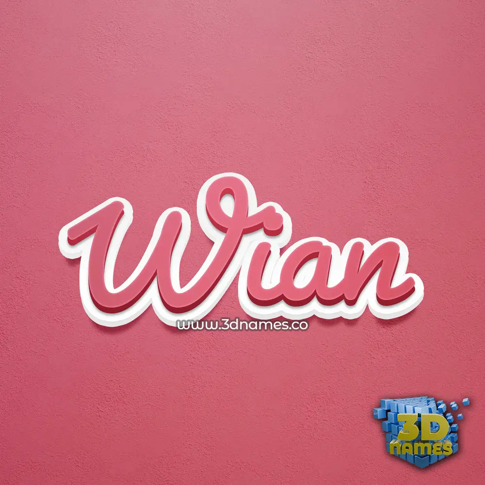 wian in Red Scribble style - 3D name wallpaper