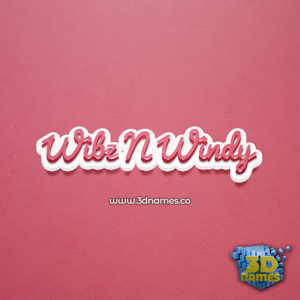 wibz n windy in Red Scribble style - 3D name wallpaper