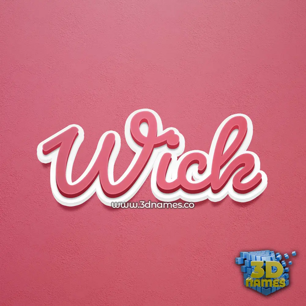 wick in Red Scribble style - 3D name wallpaper