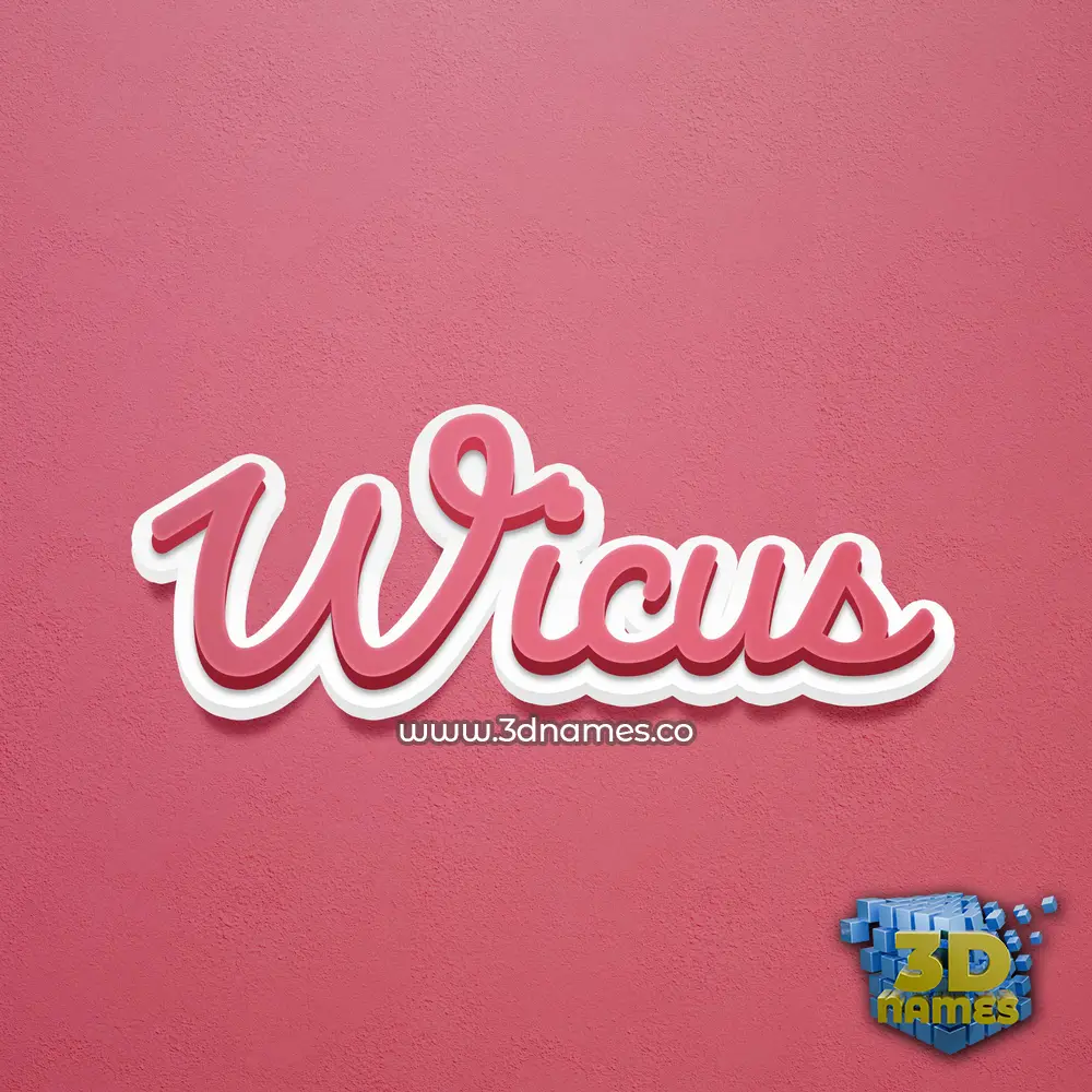 wicus in Red Scribble style - 3D name wallpaper
