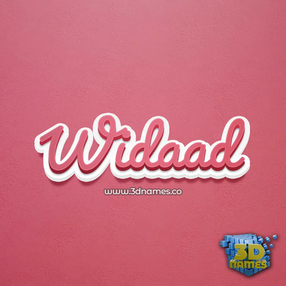 widaad in Red Scribble style - 3D name wallpaper
