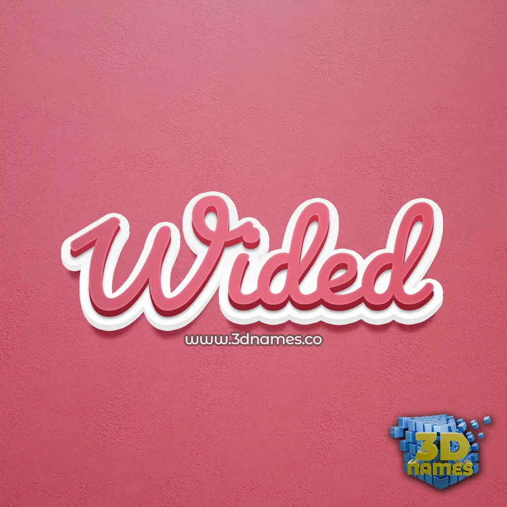 wided in Red Scribble style - 3D name wallpaper