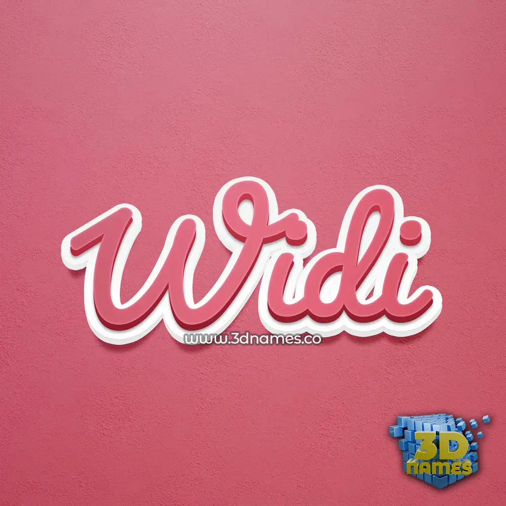 widi in Red Scribble style - 3D name wallpaper