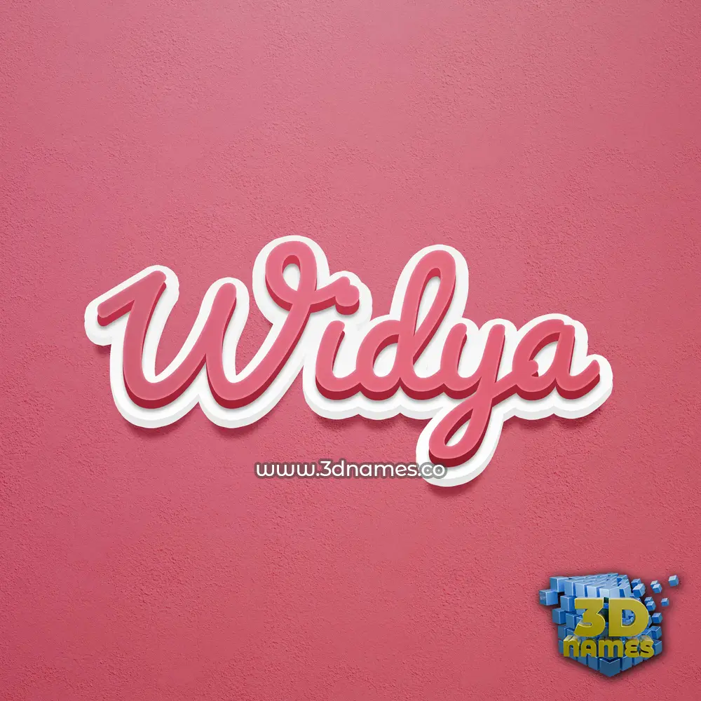 widya in Red Scribble style - 3D name wallpaper