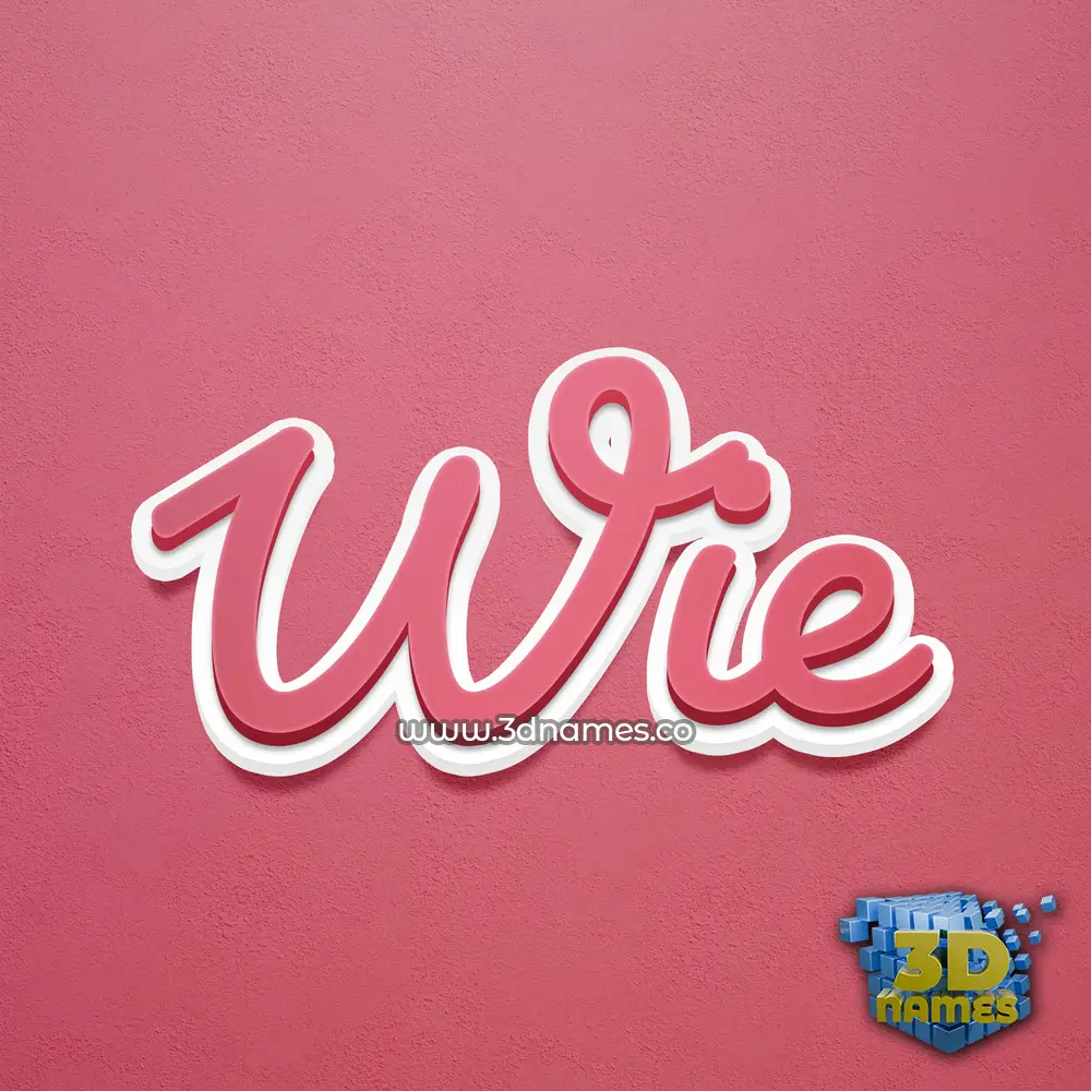 wie in Red Scribble style - 3D name wallpaper