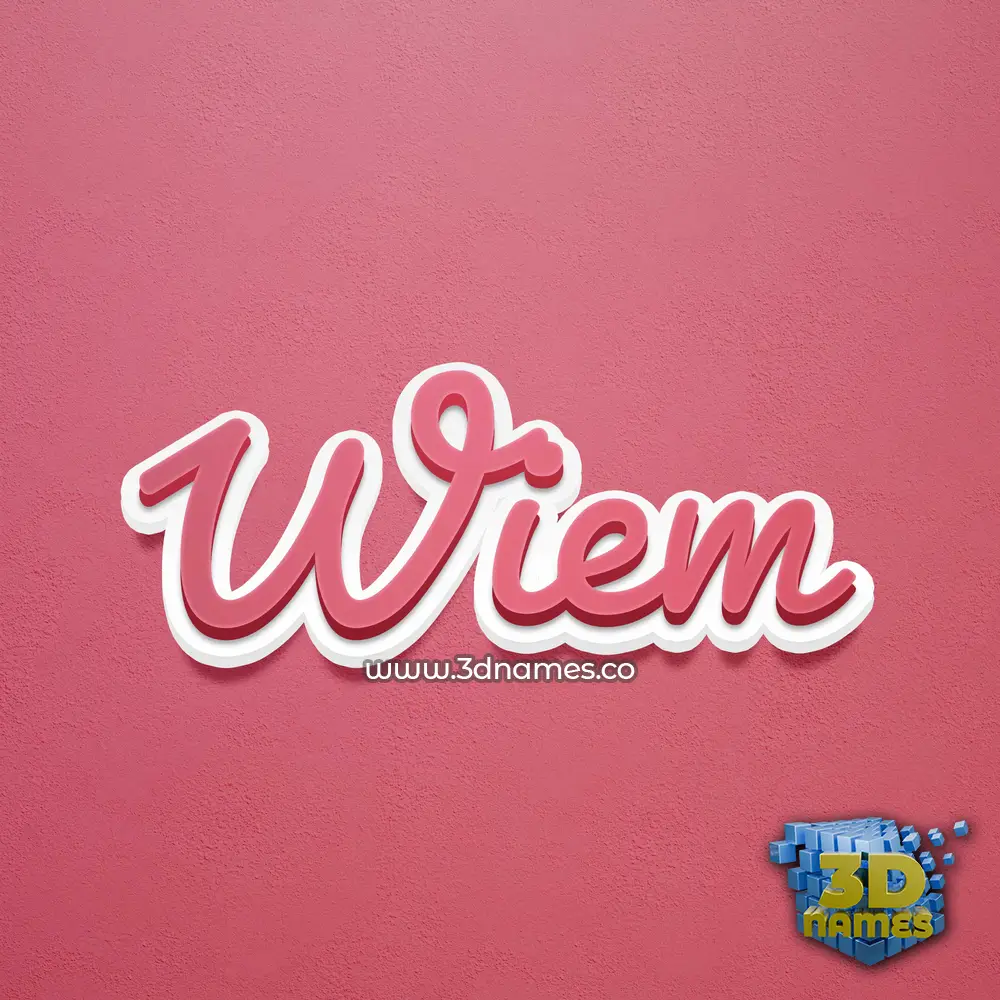 wiem in Red Scribble style - 3D name wallpaper