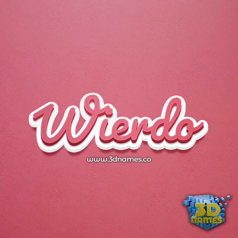 wierdo in Red Scribble style - 3D name wallpaper